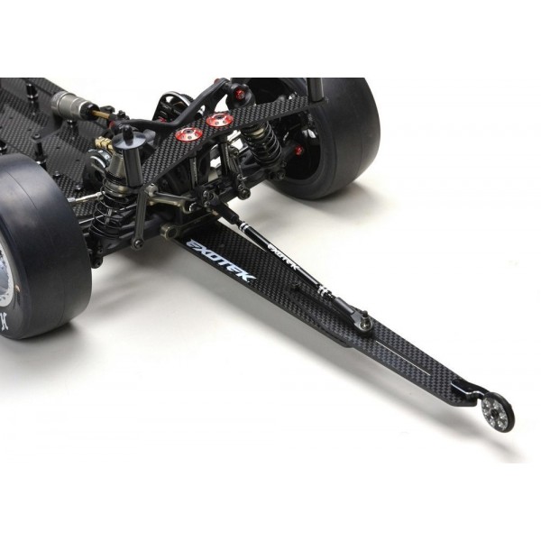 Exotek Racing DR10 Adjustable Wheelie Bar Set, 12" Carbon and Alloy