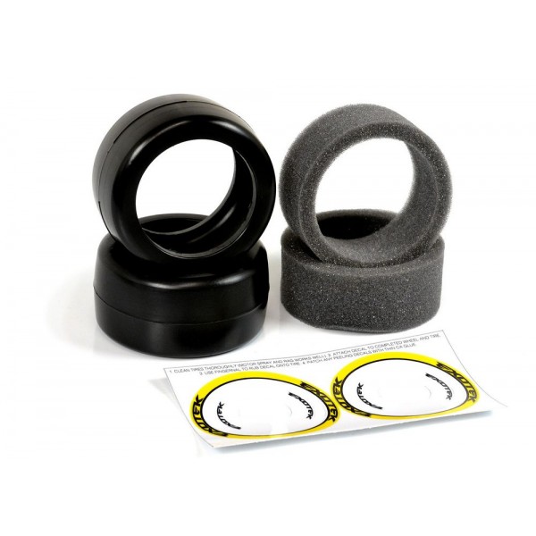 Exotek Racing F1 1/10 V2 Firm Front Rubber Tires, Yellow Compound (2)