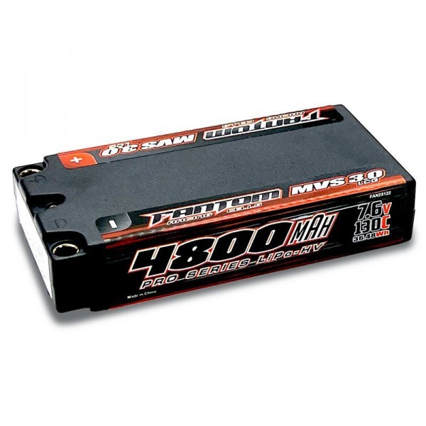 Fantom 4800mAh, 130C, 7.6v, 2-Cell, LCG SHORTY, MVS 3.0 PRO HV Silicon Graphene LiPo-HV