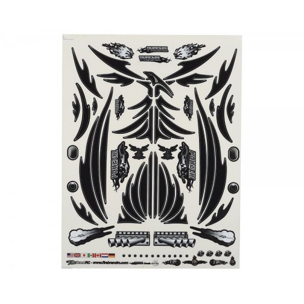 Firebrand RC Black Phoenix Multi-fit Vinyl Decal Sheet, 8.5x11"