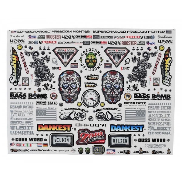 Firebrand RC Sponsor Logos 4 Decals, 8.5X11" (1/10 Scale)