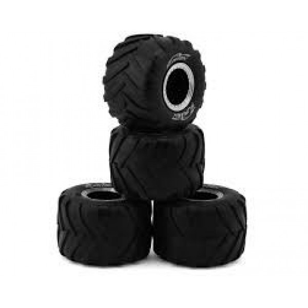 Furitek Micro Monster Truck Pre-Mounted Tires (4) (Chrome) (1/24 & 1/18)