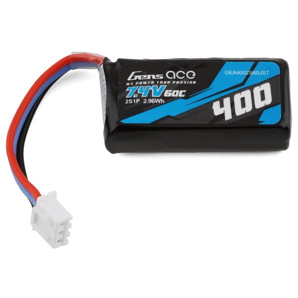 Gens Ace 2s Lipo Battery 60C (7.4V/400mAh) with JST-XH
