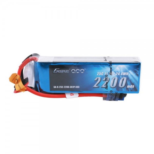Gens ace Lipo Battery Pack with EC3 Plug, 2200mAh/3S/11.1V/25C