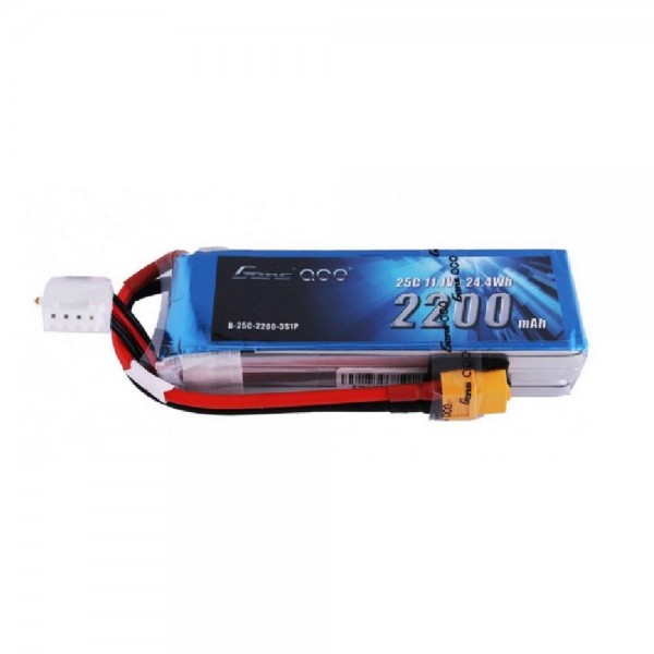 Gens Ace 2200mah 11.1V 3S 25C Lipo Battery Pack with XT60 Plug