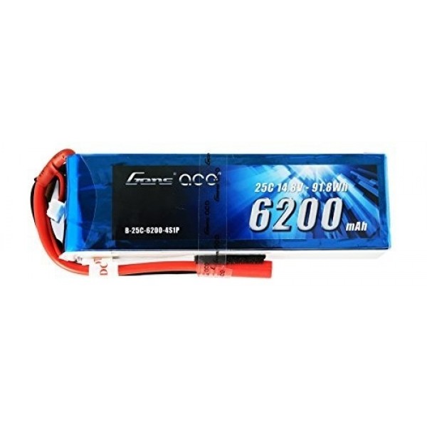 Gens Ace LiPo Pack Battery 6200mAh 25C 14.8V (4S) with Deans Connector
