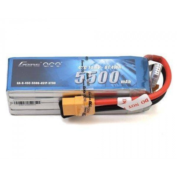 Gens Ace LiPo Hard Pack Battery 5500mAh 45C 14.8V (4S)