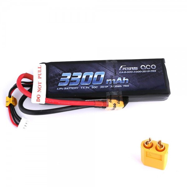 Gens Ace 3300mAh 11.1V 50C 3S1P Lipo Battery Pack with XT60 Plug