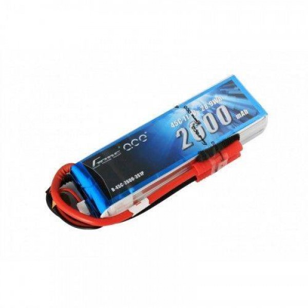 Gens Ace 2600mAh 11.1V 3S1P Tx LiPo Battery Pack with JR Plug