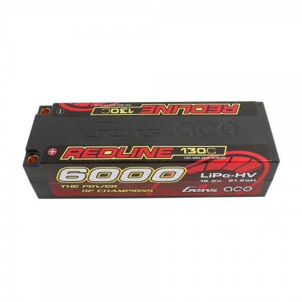 Gens Redline Series 6000mAh 15.2V 130C 4S1P HardCase HV Lipo Battery