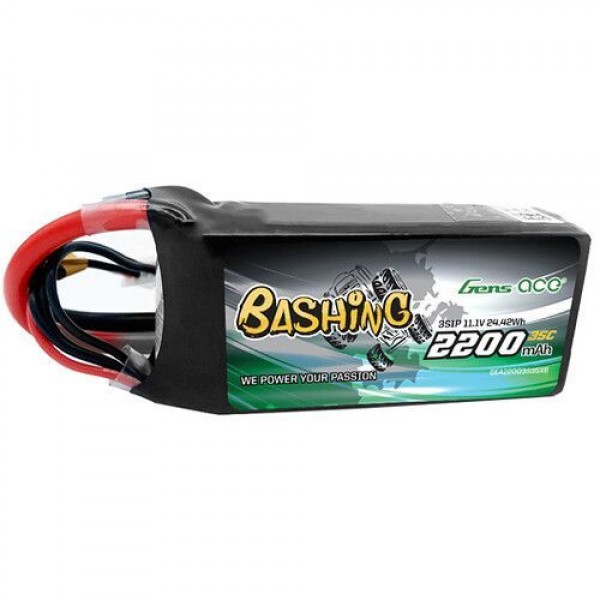 Gens Ace Bashing 11.1V 2200mAh 35C 3S1P Lipo Battery Pack with XT60 Plug