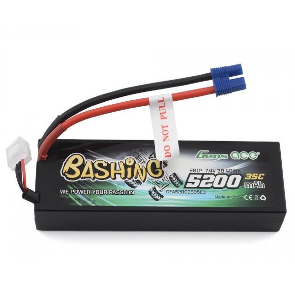 Gens Ace Bashing Series 5200mAh 7.4V 2S1P 35C Car Lipo Battery Pack Hardcase 24# With EC3 Plug