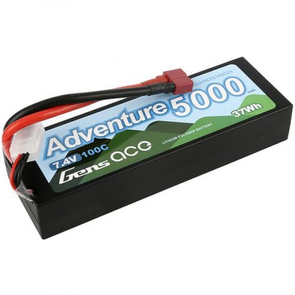 Gens Ace 2s LiPo Battery 100C (7.4V/5000mAh) w/T-Style Connector