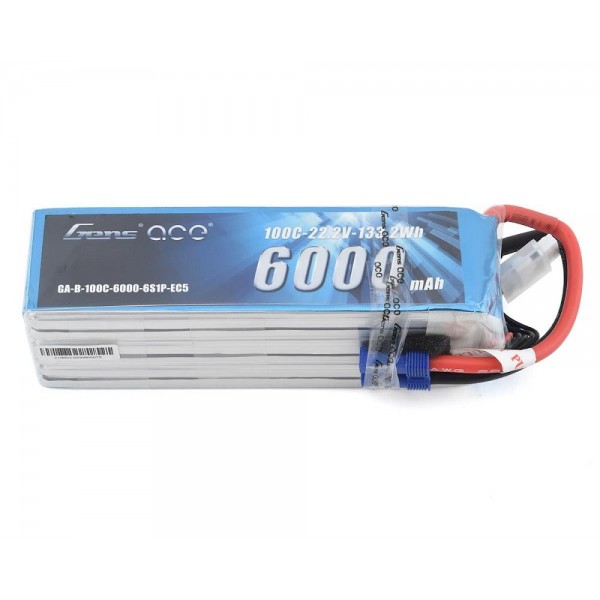 Gens Ace Gens Ace 6S 22.2V 6000mAh 100C Soft Case Lipo Battery with EC5 Connector