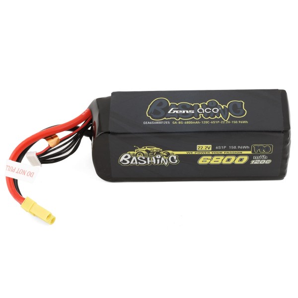 Gens Ace 6S Bashing Pro Lipo Battery Pack with EC5 Connector, 120C / 22.2V / 6800mAh