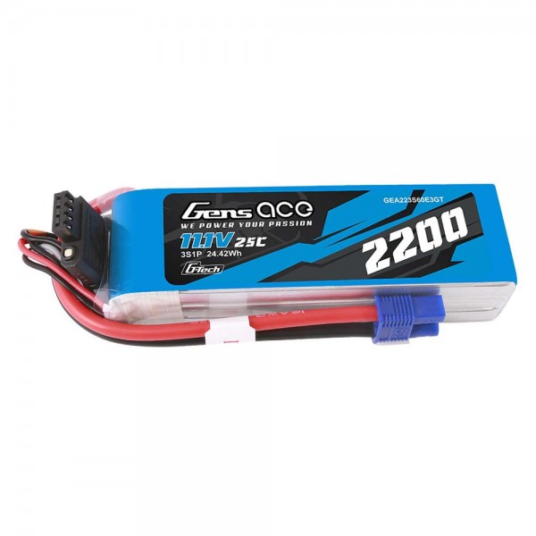 Gens Ace 11.1V 2200mAh 3S 60C G-Tech Smart LiPo: EC3
