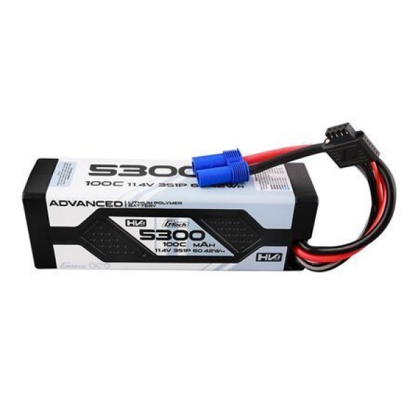 Gens Ace 11.4V 5300mAh 3S 100C G-Tech Smart Advanced Hardcase LiHV Battery: EC5