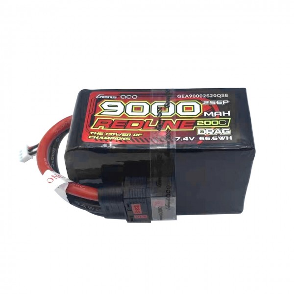 Gens Ace Redline Drag Race 2S6P 7.4V 9000mAh Battery with QS8 Connector