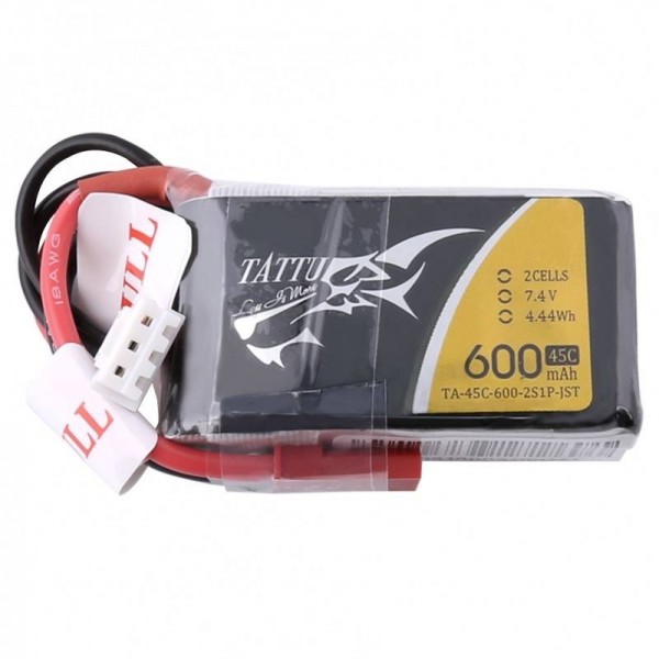 Gens Ace LiPo Pack Battery 600mAh 45C 7.4V (2S) with JST Connector