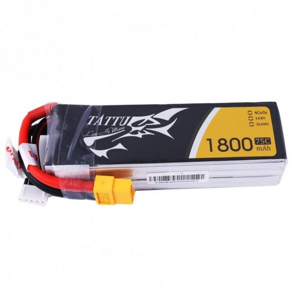 Gens Ace LiPo Pack Battery 1800mAh 75C 14.8V (4S) with XT60 Connector