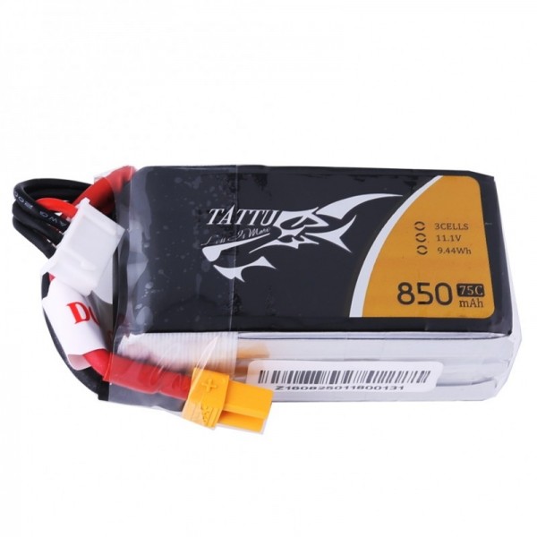Gens Ace LiPo Pack Battery 850mAh 75C 11.1V (3S) with XT60 Connector