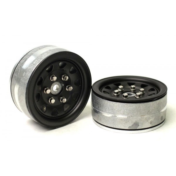 GMade 1.9" SR04 Beadlock Wheels, Matte Black (2)