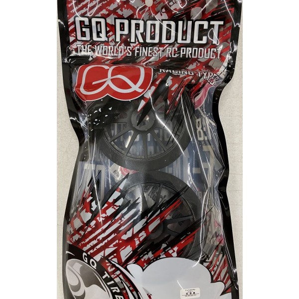 GQ Racing Tyres 1/8 GT Foam Tires on Rear 35 Spoke OZ Black Wheels (2)