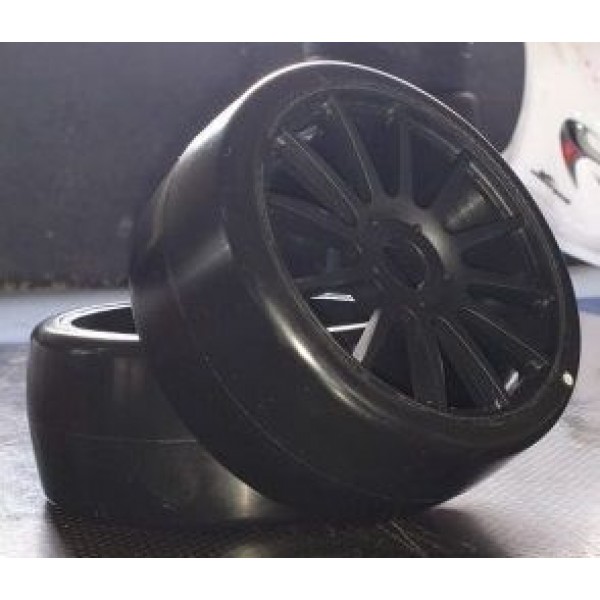 GQ Racing Tyres Very Soft/White Tire Spoke OZ Black Wheel, 45 Shore (2)