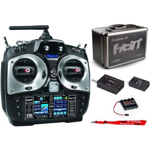 Graupner MZ-18 V2 - 9 Channel 2.4G.HZ HoTT Color TFT Transmitter Silver (PRO Software)
