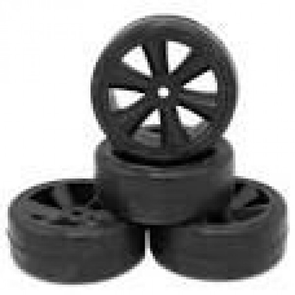 Gravity RC G-SPEC Type C Rubber touring car tires , Gravity RC Edge wheel, Black (4)