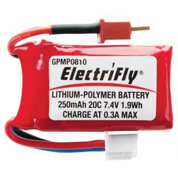 Great Planes LiPo Battery 250mAh 20C 7.4V (2S)