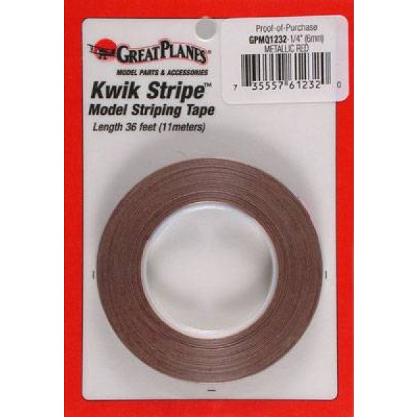Striping Tape Metallic Red 1/4