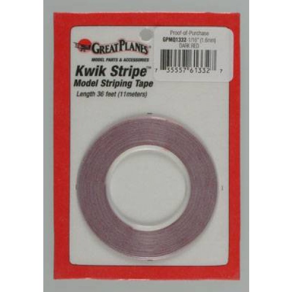 Striping Tape Dark Red 1/16