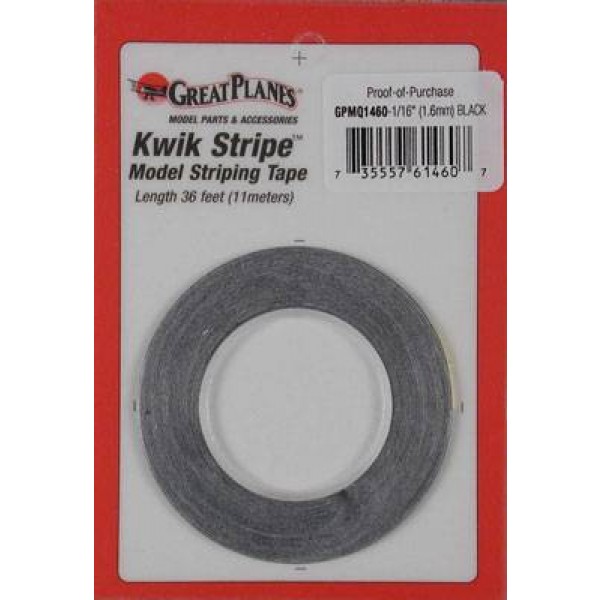 Striping Tape Black 1/16