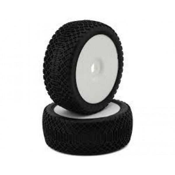 GRP Flexy Pre-Mounted 1/8 Buggy Tires (White) (2) (N35 - Soft)
