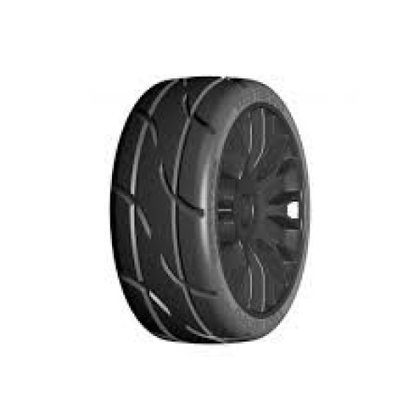GRP Tires GT - TO3 Revo Belted Pre-Mounted 1/8 Buggy Tires (Black) (2) (XM2) w/FLEX Wheel