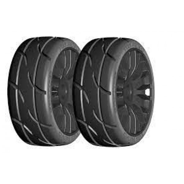 GRP Tires GT - TO3 Revo Belted Pre-Mounted 1/8 Buggy Tires (Black) (2) (XM5) w/FLEX Wheel
