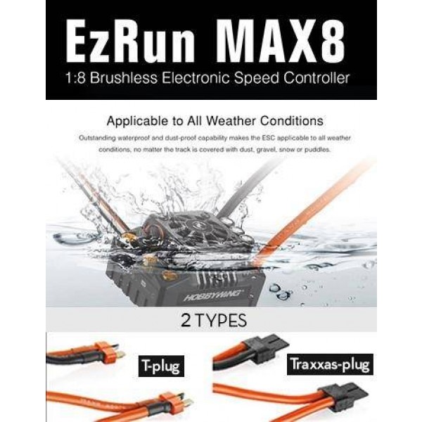 Ezrun Max8-V3 ESC with T Plug