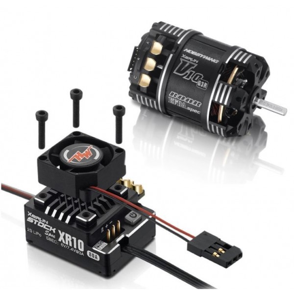 Hobby Wing XR10 Stock Spec 2S + V10 G3R 25.5T Sensored Brushless Motor Combo 