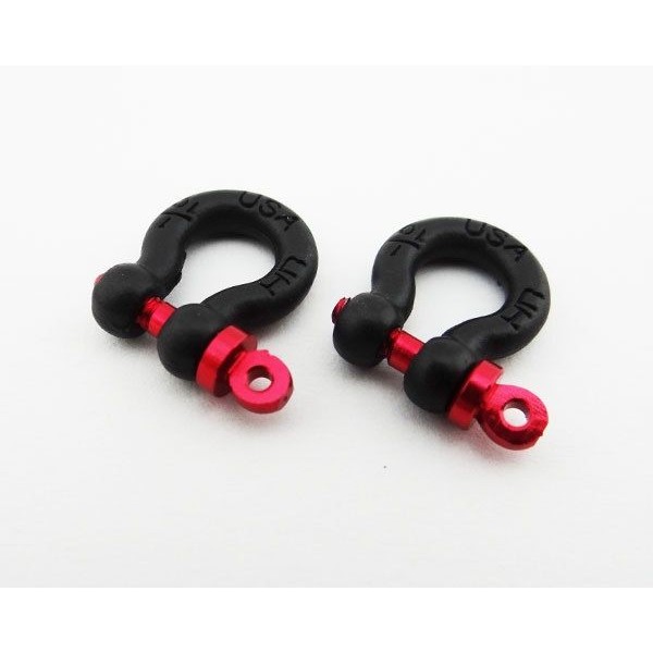Hot-Racing 1/10 Aluminum Black Tow Shackle D-Rings (2)