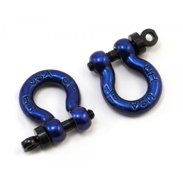 Hot-Racing Aluminum 1/10 Scale D-Rings, Blue (2)