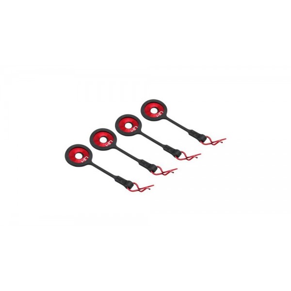 Hot-Racing Body Clips with Rubber Leash and Body Washer (Red)