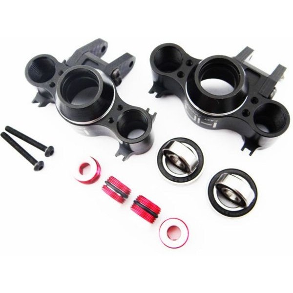 Hot-Racing Heavy Duty Aluminum Axle Carriers with Carbon Fiber Steering Arms - Traxxas Revo, Summit, Slayer