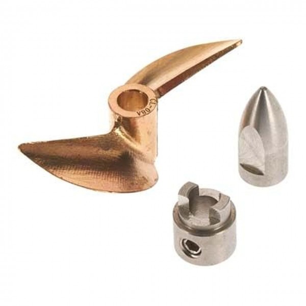 Hot-Racing Cast/CNC brass propeller with stainless steel M4 propeller nut and drive dog