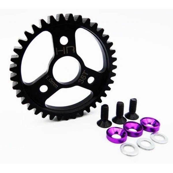 Hot-Racing Steel Spur Gear (38T 1.0 Mod), Purple