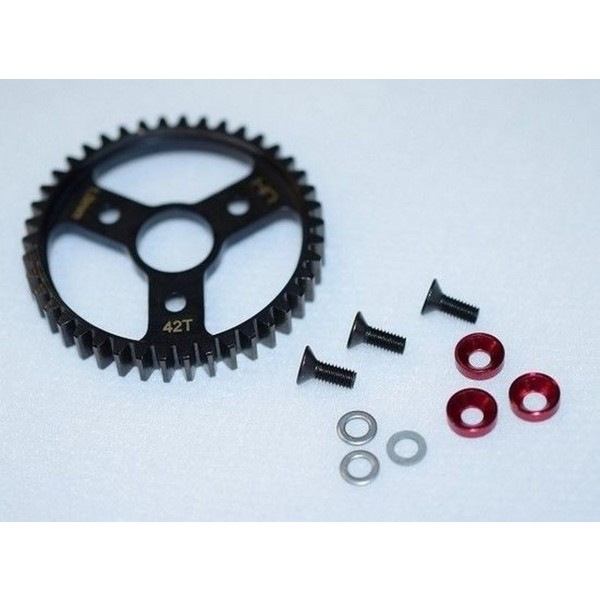 Hot-Racing Steel Spur Gear (42T 1.0 Mod), Red