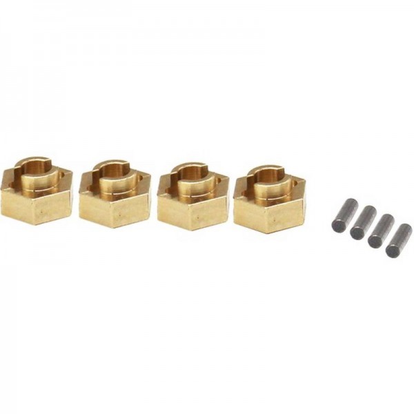 Hot-Racing Brass 7mm Wheel Hex Hubs (Axial SCX24) (4)