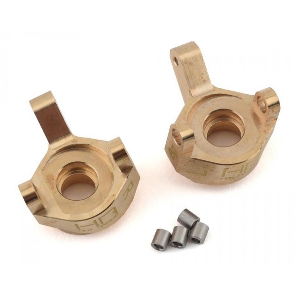 Hot Racing Heavy Duty Brass SCX24 Worm Gear Axles Steering Knuckles (2)
