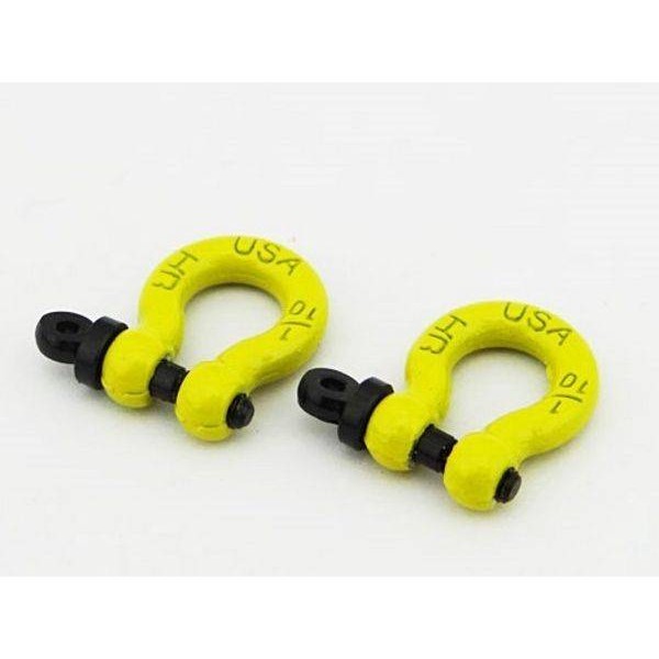 Hot-Racing 1/10 Scale Alum Yellow Tow Shackle D-Rings (2)