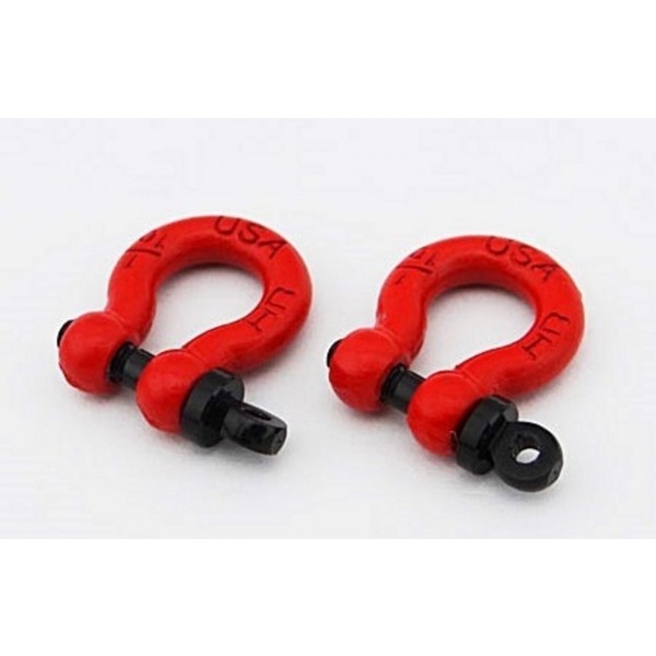 Hot-Racing 1/10 Scale Red Tow Shackle D-Rings Gen8